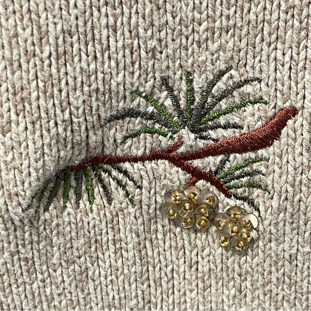 Crystal-Kobe Christmas Button Front Cardigan Sweater Reindeer Sequins Holiday XL - Picture 14 of 14